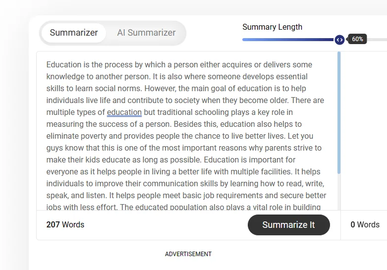 summarization method in python
