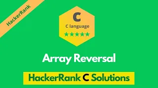 HackerRank Array Reversal solution in c