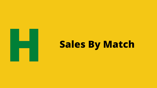 Hackerrank sales by match solution