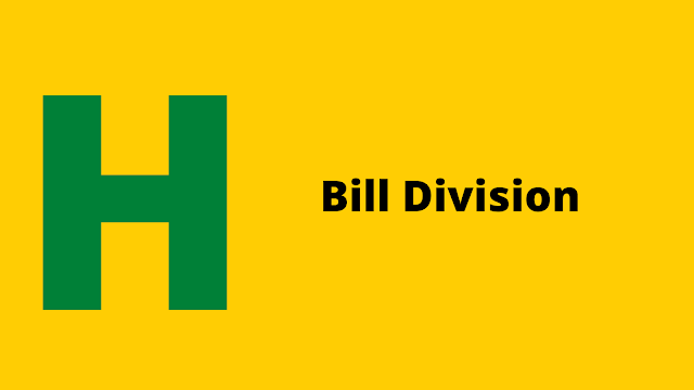 HackerRank bill division problem solution