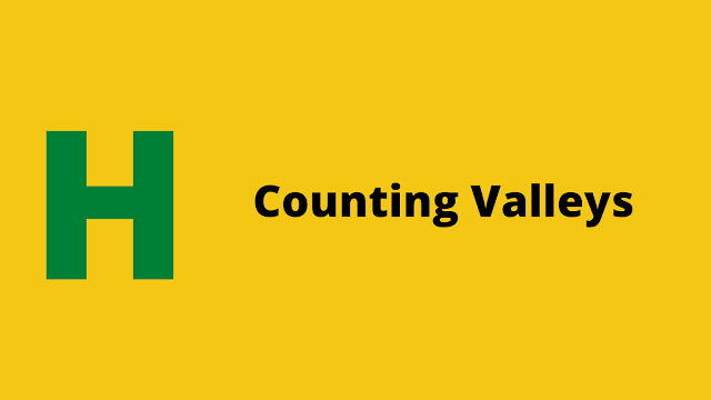 HackerRank Counting Valleys problem solution