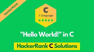HackerRank Hello World! in C problem solution