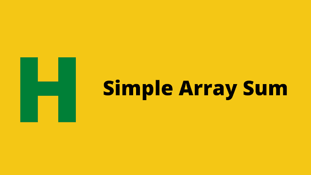 HackerRank Simple Array Sum problem solution